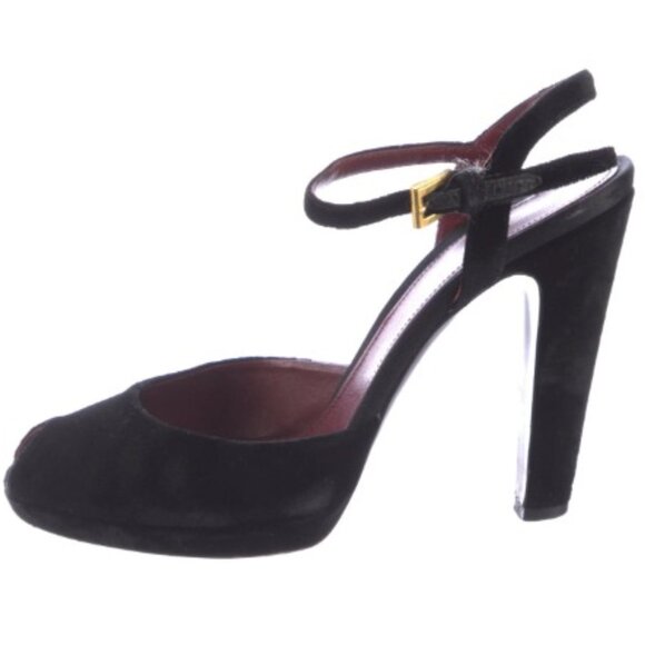 Prada Vintage Velvet D'Orsay Slingback Pumps - Picture 2 of 5